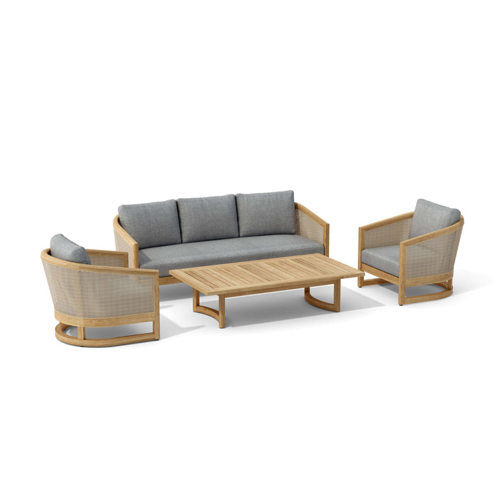 Solid Teak Garden Furniture - Catania 4-Piece Set