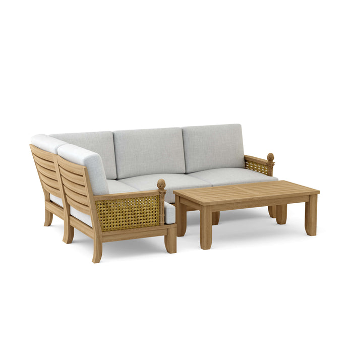 Teak Garden Furniture - Luxe 5-Piece Sectional Set