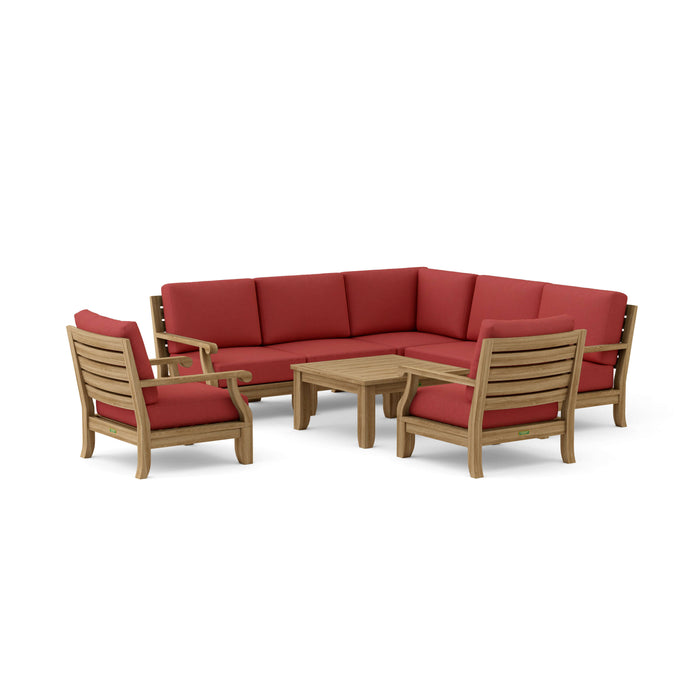 Teak Outdoor Corner Lounge Set - Riviera 8-Piece Modular Set