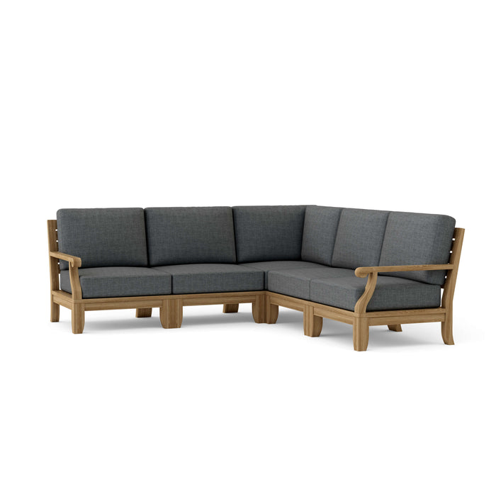 Teak Lounge Furniture - Riviera 5-Piece Sectional Set