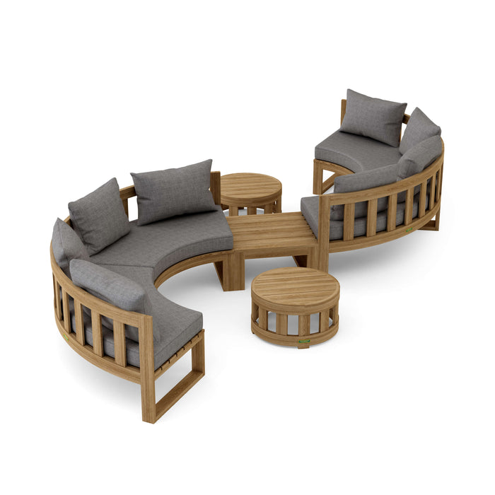 Premium Teak Furniture - Arena 7-Piece Sectional Set