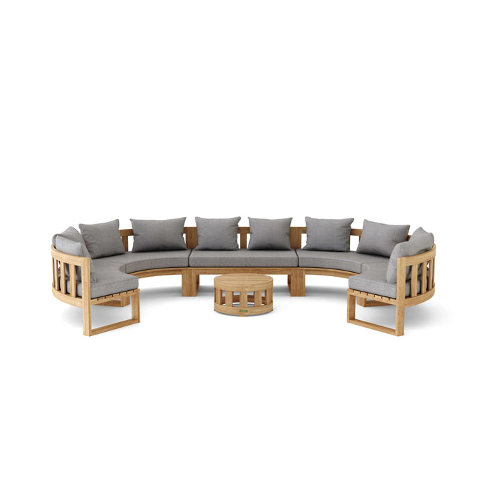 Teak Outdoor Conversation Set - Arena 6-Piece Sectional Set