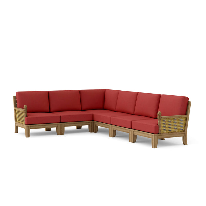 Quality Teak Patio Furniture - Luxe 6-Piece Sectional Set