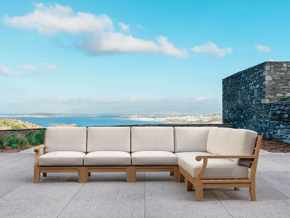 Contemporary Teak Outdoor Furniture - Riviera 6-Piece Sectional Set