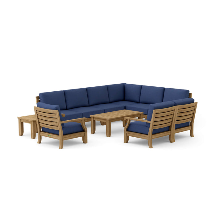 Teak Modular Outdoor Furniture - Riviera 11-Piece Sectional Set