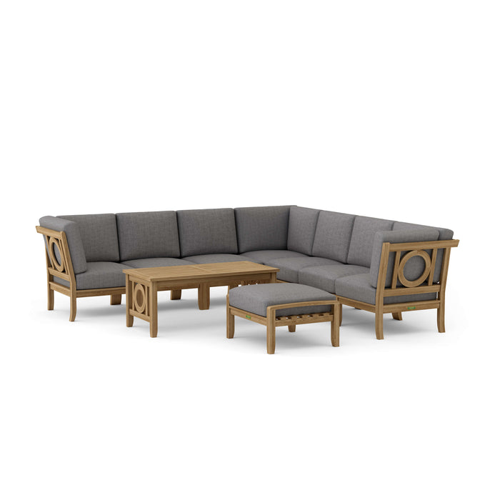 Teak Conversation Set - Natsepa 9-Piece Sectional Set