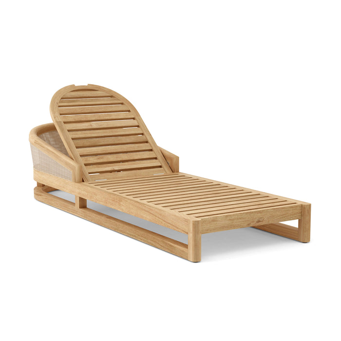 Teak Wood Chaise Lounge Chairs - Catania 2-Lounger Set