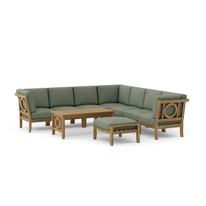 Teak Conversation Set - Natsepa 9-Piece Sectional Set