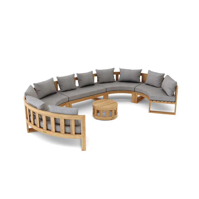 Teak Outdoor Conversation Set - Arena 6-Piece Sectional Set