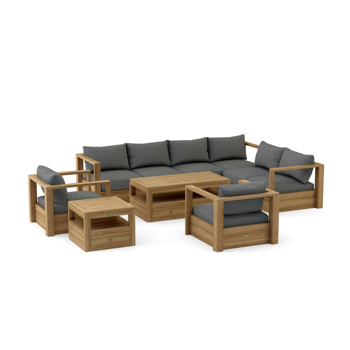 Teak Outdoor Sectional Set - Copacabana 7-Piece Modular Set