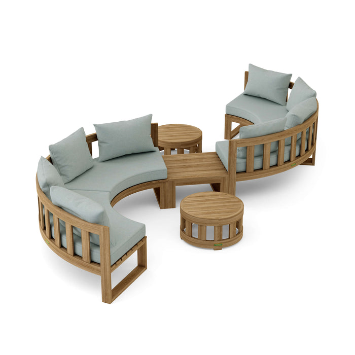 Premium Teak Furniture - Arena 7-Piece Sectional Set