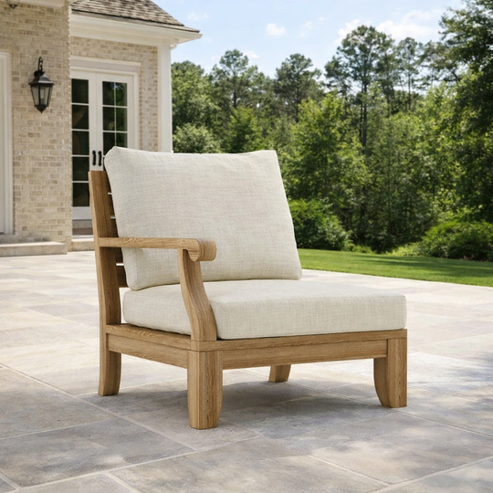 Right End Riviera Teak Sectional Piece