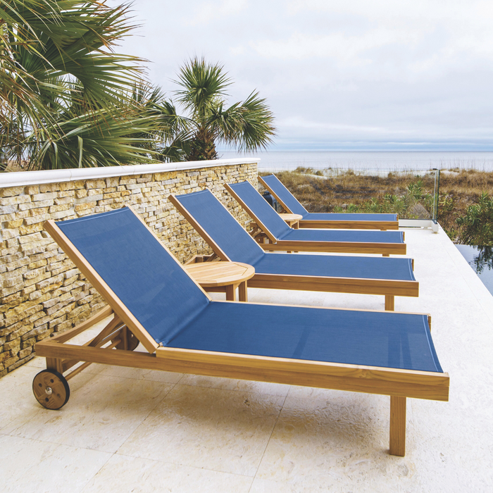 Teak Sling Chaise Lounge - Sundaze