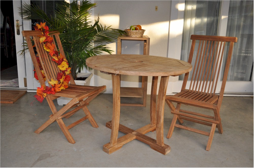 2-Seat Outdoor Teak Dining Set (Img 3)