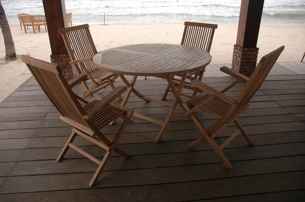 Round Teak Patio Dining Set (Img 5)