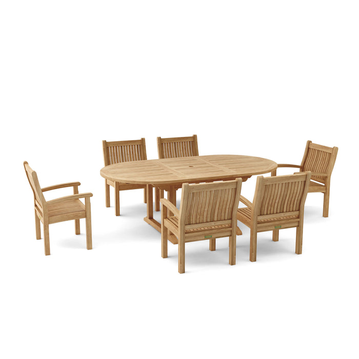 Teak 7-Piece Outdoor Dining Set (Img 2)