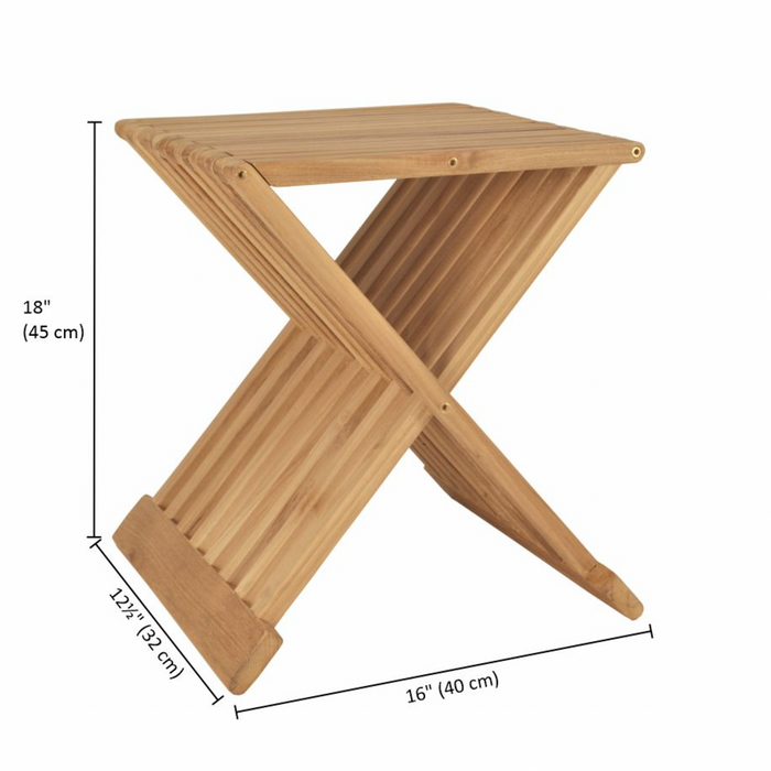 Teak Patio Side Table (16" Long Rectangle) - Marilla