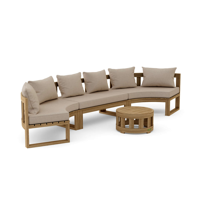 Teak Exterior Furniture - Arena 4-Piece Sectional Set