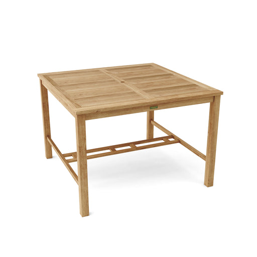 1117 - Large Square Teak Bar Table (Img 1)