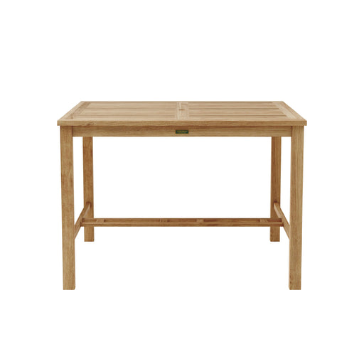 1117 - Large Square Teak Bar Table (Img 2)