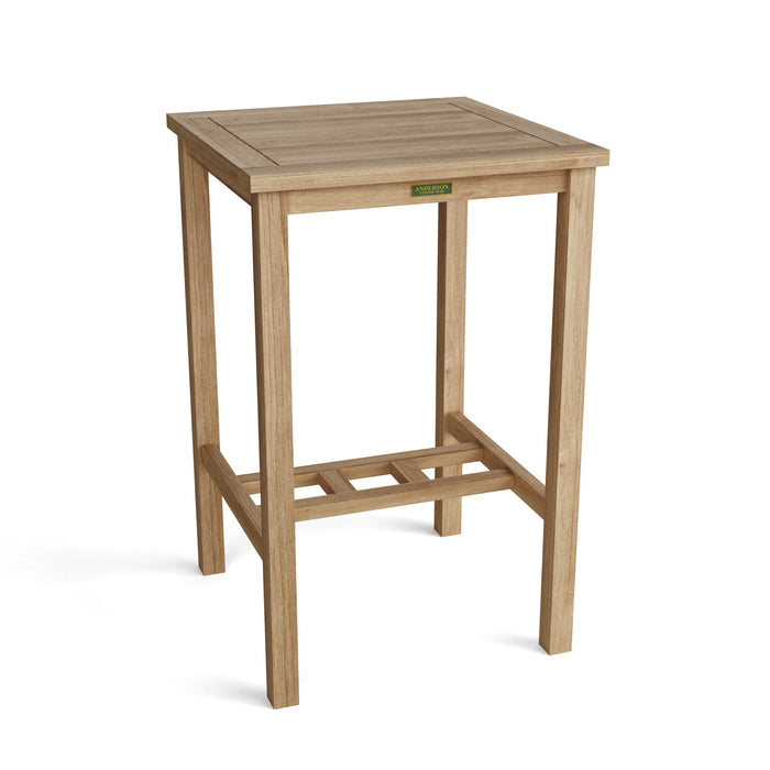 1111 - Square Teak Bar Table (Img 1)