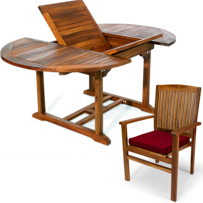 Teak Garden Furniture Dining Set (Table + 4 Chairs) - by All Things Cedar