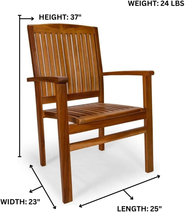 Teak Garden Furniture Dining Set (Table + 4 Chairs) - by All Things Cedar