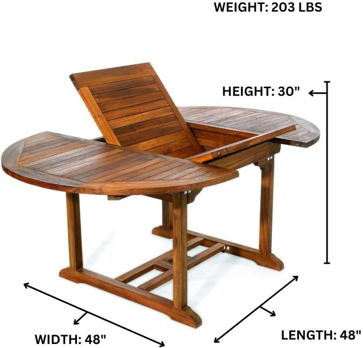 Modern Teak Dining Table (72" Oval) - by All Things Cedar