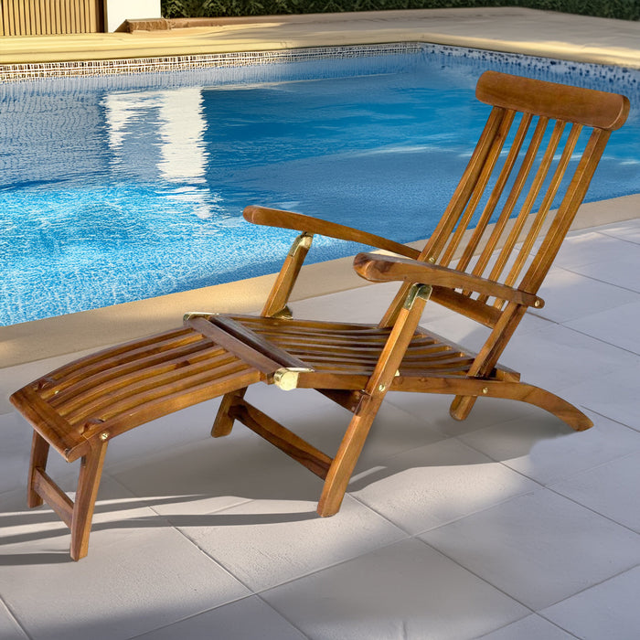 Teak Steamer Sun Lounger - by All Things Cedar