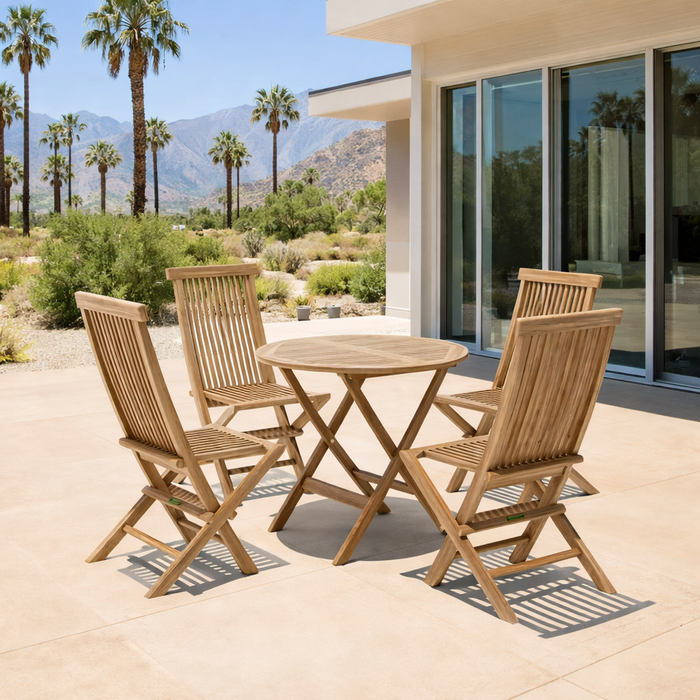 Teak Garden Table and Chairs Set - Windsor (Table) & Classic (4 Chairs)