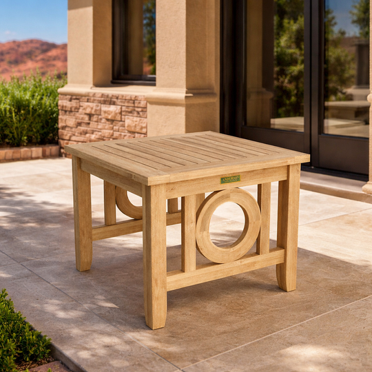 Teak Lamp Table (24" Square) - Natsepa