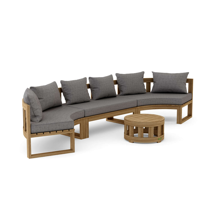 Teak Exterior Furniture - Arena 4-Piece Sectional Set