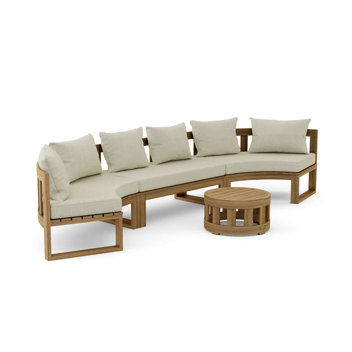 Teak Exterior Furniture - Arena 4-Piece Sectional Set