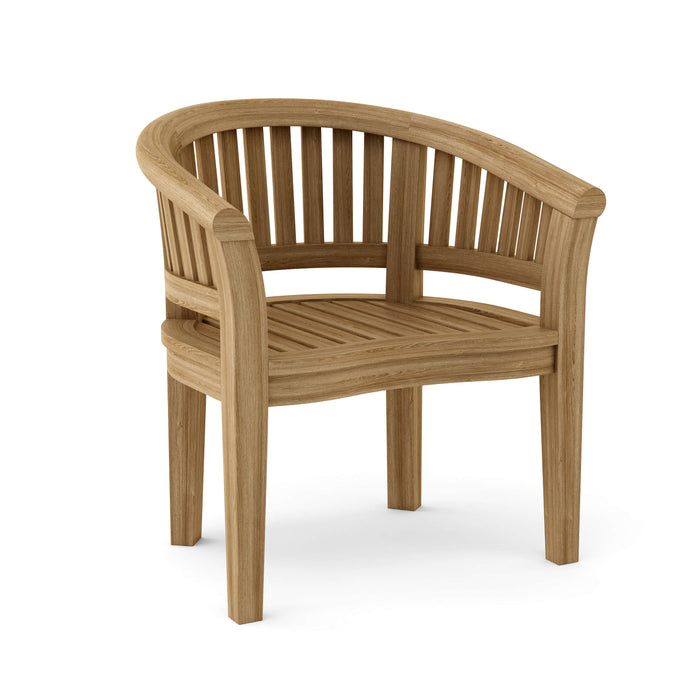 Contemporary Outdoor Teak Furniture - Curve 4-Piece Set