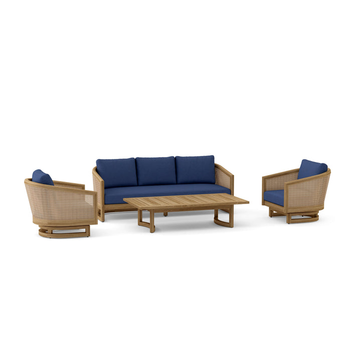 Teak Balcony Furniture - Catania 4-Piece Set