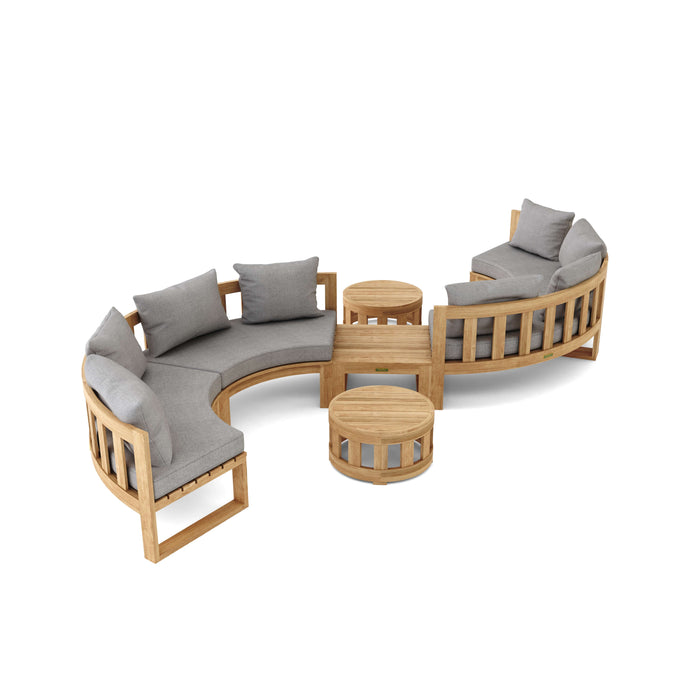 Premium Teak Furniture - Arena 7-Piece Sectional Set