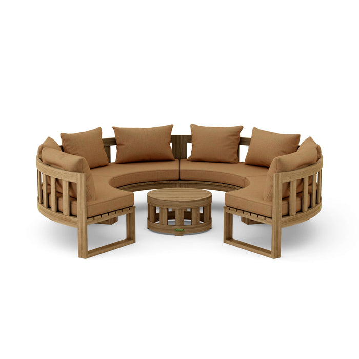 High-End Teak Furniture - Arena 5-Piece Sectional Set