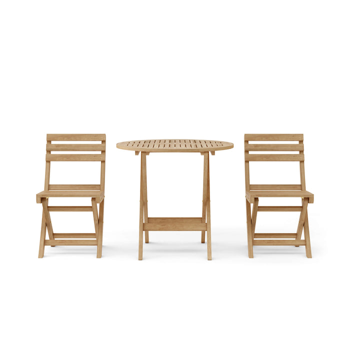 Teak Outdoor Dining Set for 2 - Chester (Table) & Alabama (Chairs)