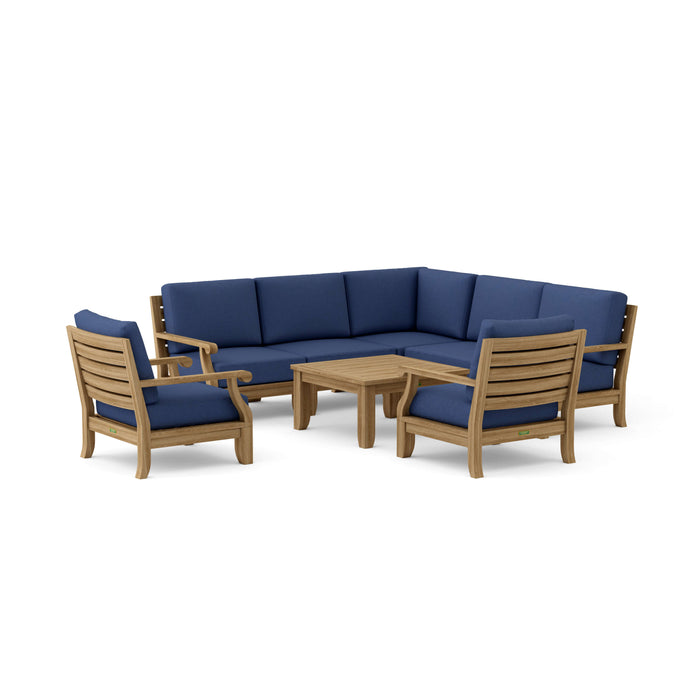 Teak Outdoor Corner Lounge Set - Riviera 8-Piece Modular Set