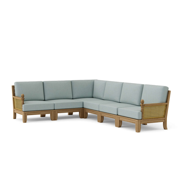 Quality Teak Patio Furniture - Luxe 6-Piece Sectional Set