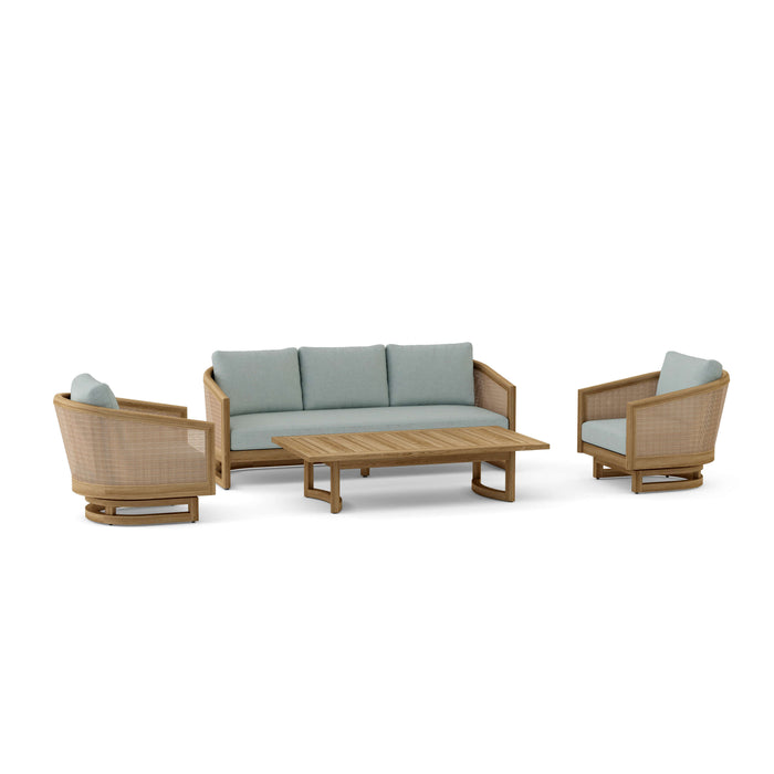 Teak Balcony Furniture - Catania 4-Piece Set