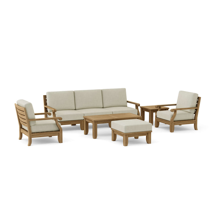 Luxury Teak Outdoor Furniture - Riviera 8-Piece Sectional Set