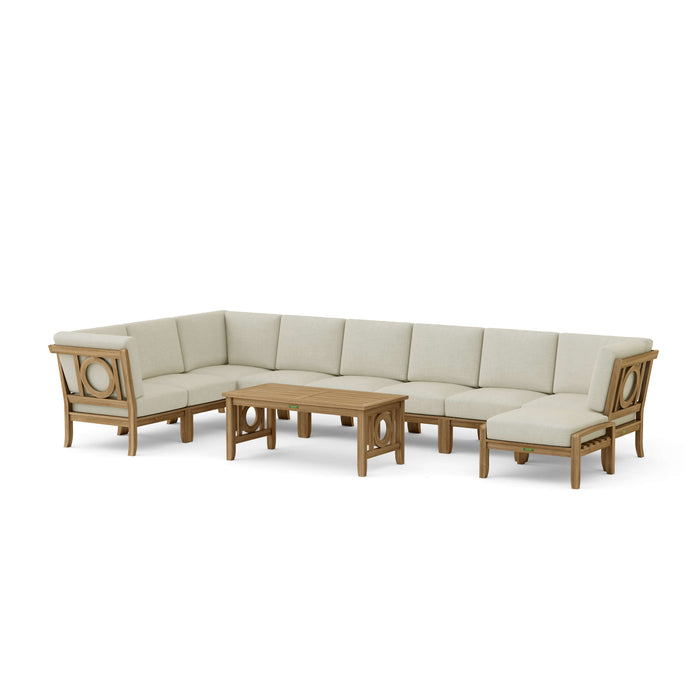 Teak Garden Set - Natsepa 10-Piece Sectional Set