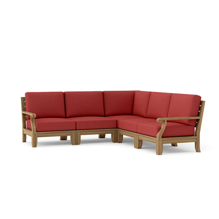 Teak Lounge Furniture - Riviera 5-Piece Sectional Set