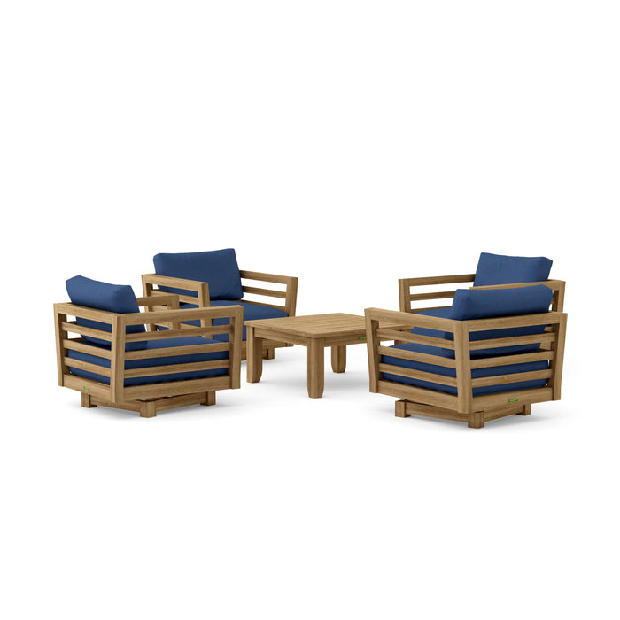 Modern Teak Outdoor Furniture - Cordoba 5-Piece Set