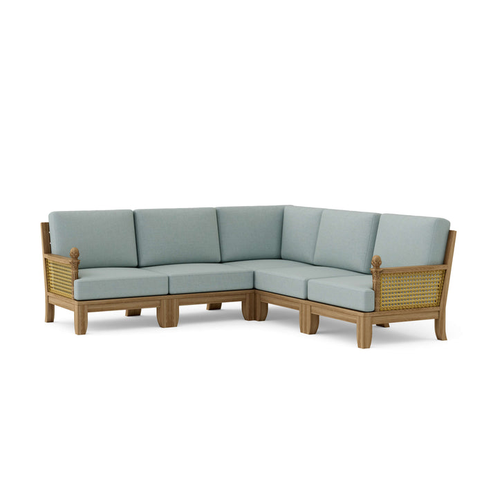 Indonesian Teak Wood Furniture - Luxe 5-Piece Sectional Set