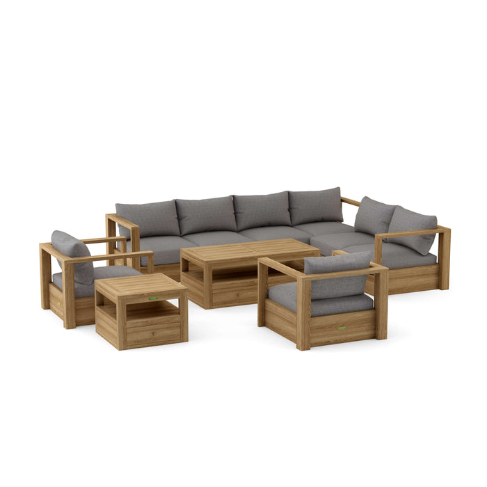 Teak Outdoor Sectional Set - Copacabana 7-Piece Modular Set