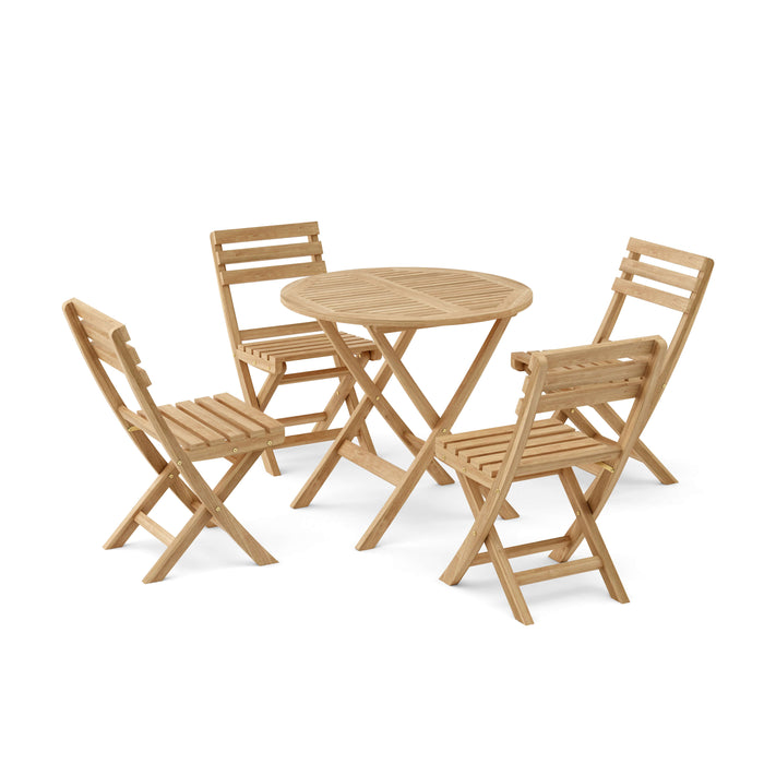 Teak Outdoor Furniture Dining Set - Chester (Table) & Alabama (4 Chairs)