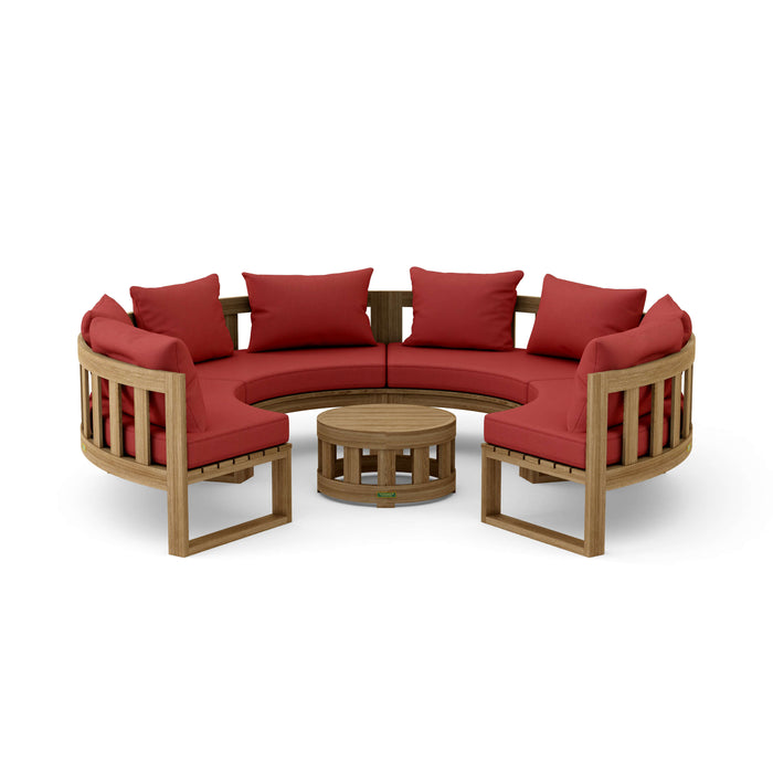 High-End Teak Furniture - Arena 5-Piece Sectional Set