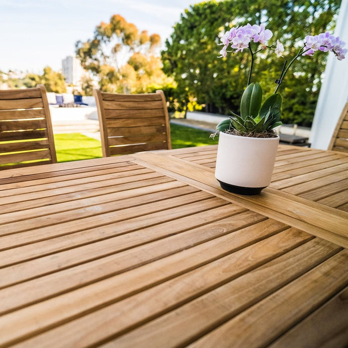 Adjustable Teak Dining Table With 2 Butterfly Leaves (79 - 118" Oval) - Haven - Teak HQ™